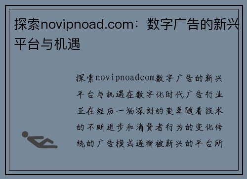 探索novipnoad.com：数字广告的新兴平台与机遇